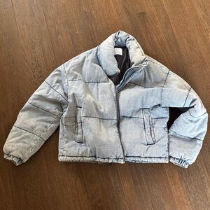 Stradivarius Denim Puffer Jacket